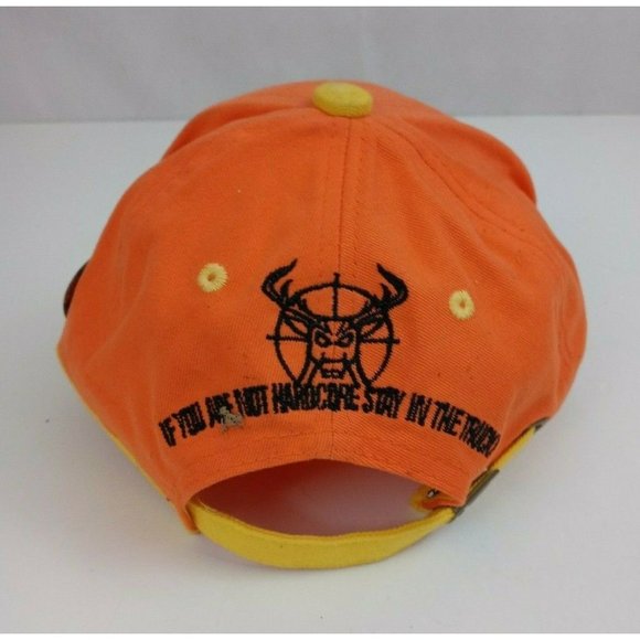 New HardCore Hunter Orange Embroidered Adjustable Baseball Cap - Picture 4 of 6